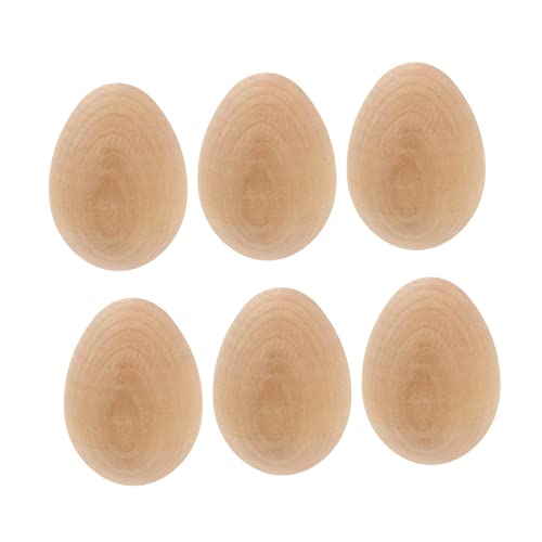 Toyvian 1 Satz Eier Aus Massivholz Für Vor Dekorationen Ornamente Bunt Party Dekorativ Leeres Osterei Unfertige Ostereier Osterei Selber Machen Unbemaltes Osterei Hölzern von Toyvian