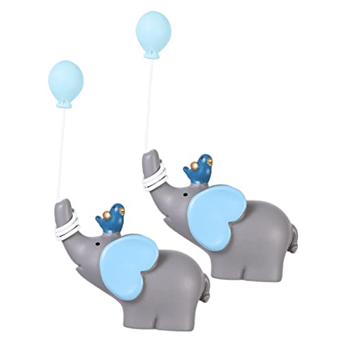 Toyvian 1 Satz Elefantenpuppenverzierungen Figur Hochzeit Mini Kuchen Kleine Harztiere Tierstatuenverzierung Desktop-tierstatue Kuchendeckel Elefant 2 Stück von Toyvian