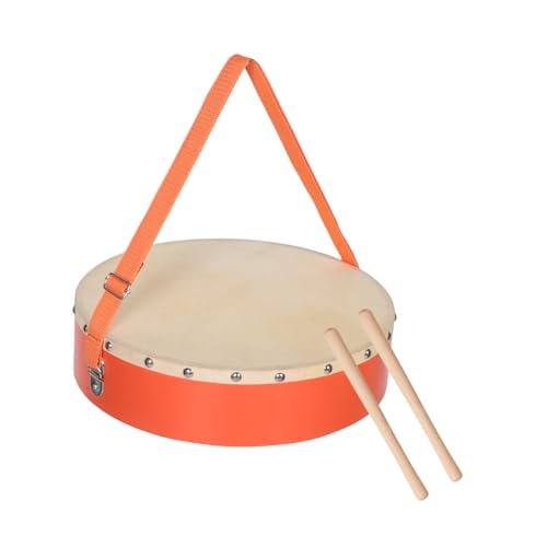 Toyvian 1 Satz Eltern-Kind-Lehrhilfen Taillentrommel schlangen Trommel Marschtrommel trommeln Schlaginstrument Musiktrommel Handtrommeln für Erwachsene Holz Orange von Toyvian