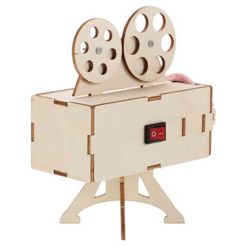 Toyvian 1 Satz Filmprojektor holzspielzeug lernspielzeug Elektronisches Modell DIY-Werkzeuge für Wissenschaftsprojektoren Kinderprojektor DIY hölzern Beige von Toyvian