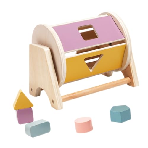 Toyvian 1 Satz Formrolltrommel lernspielzeug spielzeughandys für Babys Frühpädagogisches geometrische Form passende spielzeuge Montessori Sortierspielzeug hölzern von Toyvian