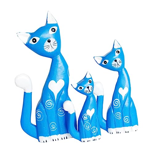 Toyvian 1 Satz Gemalte Kätzchen-Ornamente stickig Figur Plüschtiere wandtattoo für kinderzimmer kinderzimmerdeko Kunsthandwerk zu Hause Statuen der Katzenfamilie Holz Blue Toyvian 1 Satz Gemalte Kätzchen-Ornamente stickig Figur Plüschtiere wandtattoo für kinderzimmer kinderzimmerdeko Kunsthandwerk zu Hause Statuen der Katzenfamilie Holz Blue von Toyvian