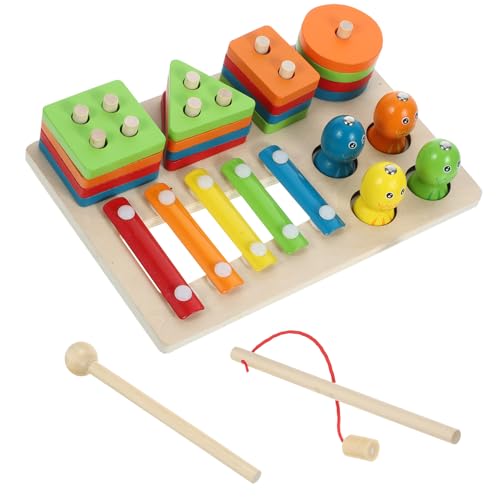 Toyvian 1 Satz Geometrisches Sortierspielzeug aus Holz Lernspiel für Kleinkinder Kreativität Farberkennung und Feinmotorik für Schulanfang und Interaktives Lernen von Toyvian