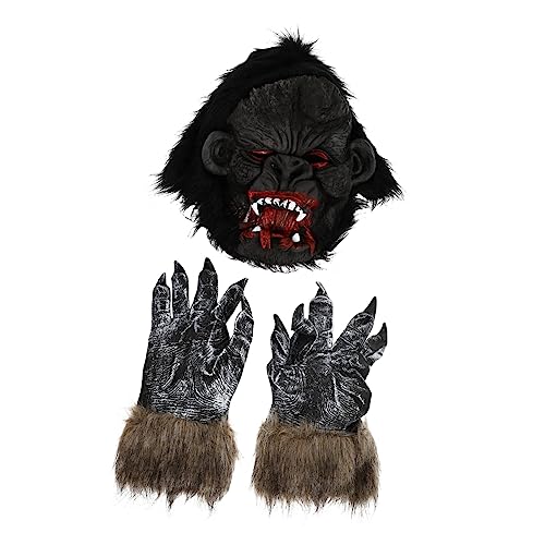 Toyvian Gorilla-maske Mit Handschuhen Realistische Halloween-grusel-abdeckung Für Erwachsene von Toyvian