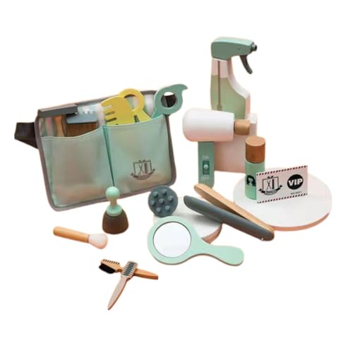 Toyvian Pretend Play Barber Kit Holz Haarschnitt Werkzeug Spielzeug Für Kinder Fantasievolles Spielen von Toyvian