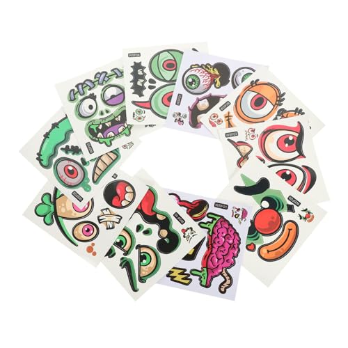 Toyvian 1 Satz Halloween Aufkleber Cartoon Aufkleber Party Kürbis Gesichtsaufkleber Gesichtsaufkleber Halloween Kürbis Gesichtsaufkleber Halloween Kürbis Aufkleber DIY von Toyvian