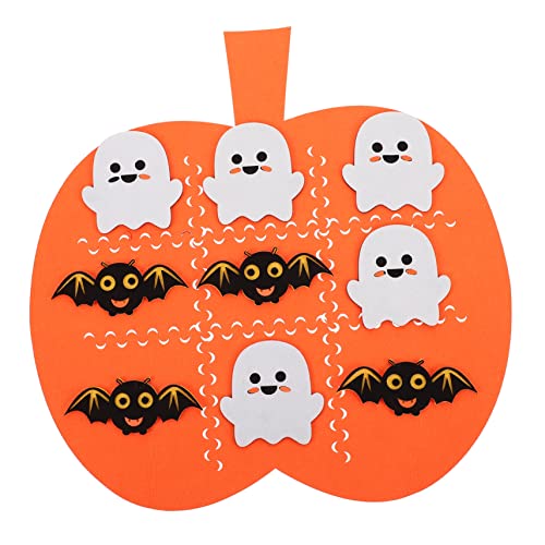 Toyvian 1 Satz Halloween Filz Matte Kürbis-brettspiel Karikatur Spielzeugschutz Kognitives Lernspielzeug Für Pädagogisches DIY Geisterfledermaus-filzgleiter Orange Gefühlt von Toyvian
