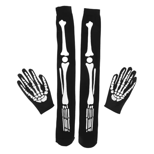 Toyvian 1 Satz Halloween-Skelett-Set Skelett Mantel Halloween-Armstulpen Halloween-Partygeschenk Skelett strümpfe Halloween-Attacken Partyzubehör Kurze Handschuhe Elasthan Black Toyvian 1 Satz Halloween-Skelett-Set Skelett Mantel Halloween-Armstulpen Halloween-Partygeschenk Skelett strümpfe Halloween-Attacken Partyzubehör Kurze Handschuhe Elasthan Black von Toyvian
