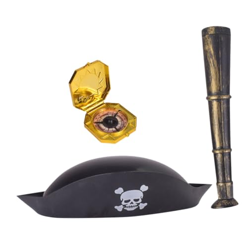 Toyvian Unterhaltsames Piraten-Spielzeug-Set Teleskop-kompass-Hut Für Halloween- Und Karnevalskostüme von Toyvian
