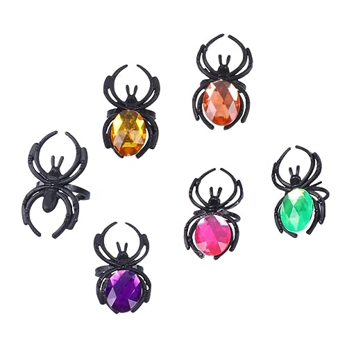 Toyvian 1satz Bunten Kunststoff-spinnenringen Für Halloween Im Gemischten Beutel Schwarzen Beutel Dekoration Für Partys Und Kostüme von Toyvian