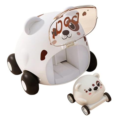 Toyvian 1 Satz Katapultauto puppenwagen kinderspielzeug Auto Lustiges Spielzeugauto Kuscheltier Auto Babyautospielzeug Trägheitsautospielzeug für Babys Plastik Weiß von Toyvian