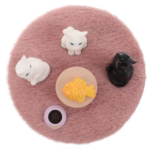 Toyvian 1 Satz Katzen-Set-Ornamente Realistische Katze Mini-puppenhauszubehör Puppenhaus-Haustiere Miniaturkatzen Miniatur-zubehör Figuren Kawaii Winzige Dinge Miniaturfiguren Harz von Toyvian