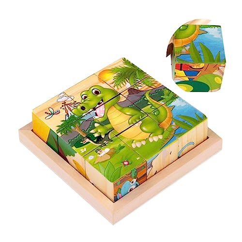 Toyvian Spielset Für Kinder 1 Satz Spielzeug Für Kleinkinder Kleinkindspielzeug Kinder Rätsel Puzzle Sechsseitige Malerei Hölzern Baby Kinderpuzzle von Toyvian