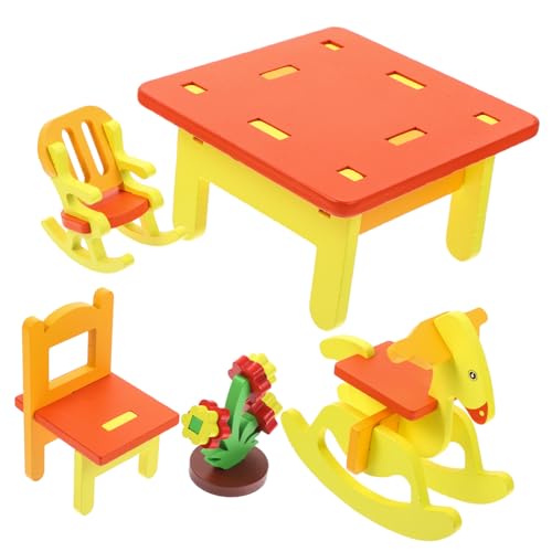 Toyvian 1 Satz Kinderspielzeug Puzzles Für Kinder Schaukelpferd Für Kinder Frisierstühle Kinderpuzzle Diorama Kindertisch Holziges Spielzeug Kinderrätsel 3D-Puzzle Hölzern Mini Arbeit von Toyvian