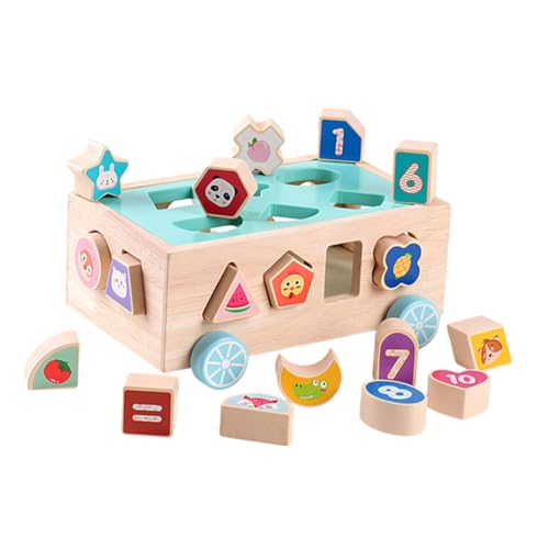 Toyvian 1 Satz Klassifizierung von Bausteinspielzeugen Pädagogisches für Kleinkinder Formsortierer aus Holz lustiger Formsortierer Buche von Toyvian
