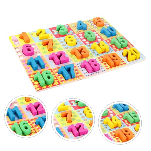 Toyvian 1 Satz kognitives Spielzeug Puzzle-Spielzeug Rätsel Spielzeuge Spielset aus Holz Holzbausteine Bausteinspielzeug Lernspielzeug Digital Blöcke hölzern von Toyvian