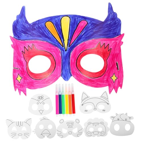 Toyvian 1 Satz Leere Maske Ausmalen Diy-maskerade-masken Machen Sie Ihre Eigene Leere Gesichtsmaske Maske Aus Pappmaché Maskenbau-kit Gewöhnliche Kind Abschlussball Liefert Papier von Toyvian