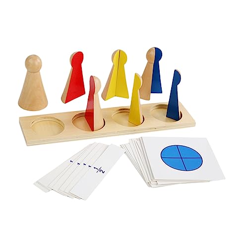 Toyvian 1 Satz Lehrmittel für Fraktionsschurken Puzzle rätselbuch holzklötze für holzbrikett Holzfraktion mit Basis pädagogische Bausteine hölzern von Toyvian
