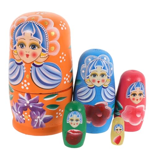 Toyvian Einzigartiges Handbemaltes Matrjoschka-Puppen-Set Russisches Nistspielzeug Für Kinder Dekoratives Bastelset Für Kinder von Toyvian