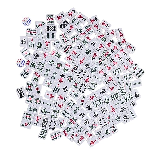 Toyvian 1 Satz Mini-Mahjong Klassisch Dominotisch Traditionelle Chinesische Mahjong-Spiele Traditionelles Chinesisches Versionsspiel Tragbares Mahjong Mahjong-Spiel Zu Hause Melamin von Toyvian