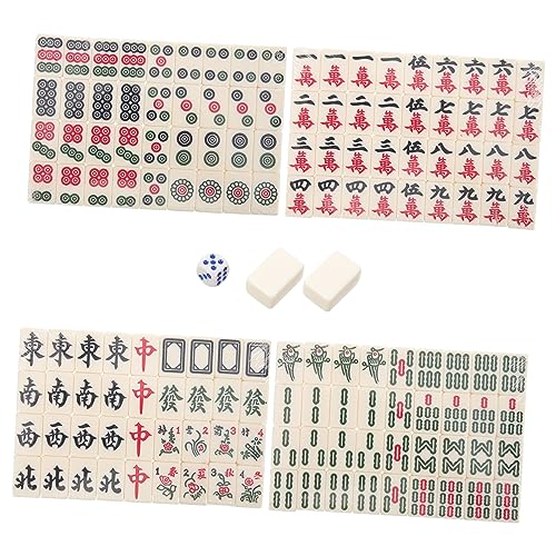 Toyvian 1 Satz traditionelle Mahjong-Spiele Mahjong-Set Mini-Mahjong-Set MM Mahjong Mini-Spielzeug Spielzeuge Requisiten für Reisespiele Mahjong-Kit Universal Suite Poker Weihrauch von Toyvian