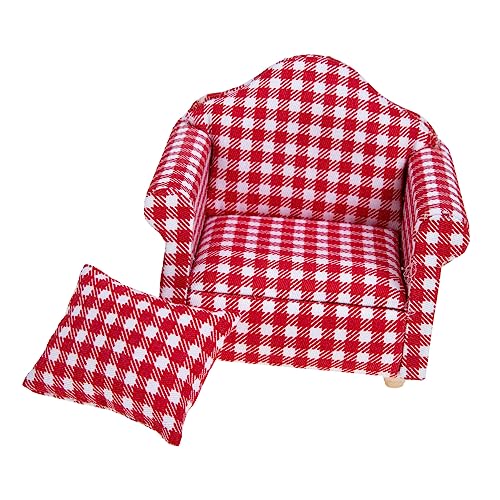 Toyvian 112 Miniatur-puppenhaus-Sofa-Modell Für Jungen Und Mädchen Mini- Miniatur-möbel-Set von Toyvian