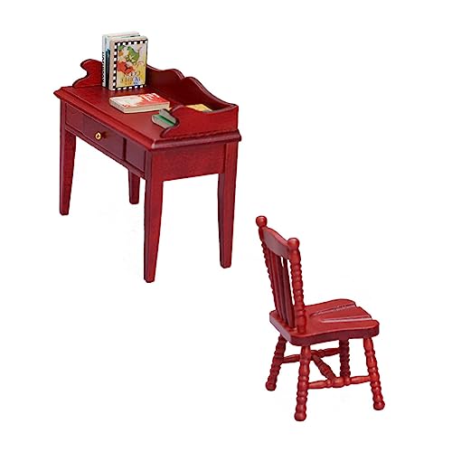 Toyvian 1 Satz Mini-Tisch Und Stuhl-Set Mini-Stuhl-Spielzeug Desktop-Sandbox-Ornament Mini-hausverzierung Mini-hocker Miniatur-stuhlverzierung Buchen Holz Kind Spiel Schreibtisch von Toyvian