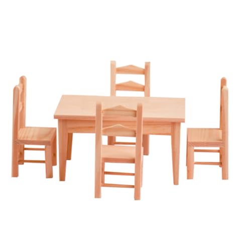 Toyvian Miniatur-Schreibtisch- Und Stuhlset Aus Holz – Dekoration Für Das Kinderspielzimmer Simulierte Miniaturmöbel Einfach Zusammenzubauen Tolles Für Die Kleinen von Toyvian