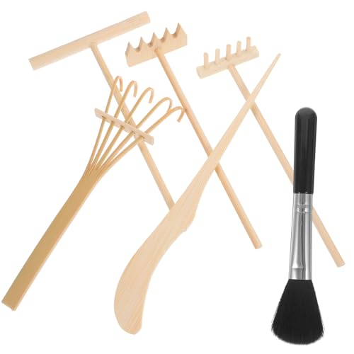 Toyvian 1 Satz Mini Zen Garten Werkzeug Teiliges mit Bambusrechen Sandbrett und Bürste für Kreative für Meditation und Dekoration im Büro oder Zuhause Toyvian 1 Satz Mini Zen Garten Werkzeug Teiliges mit Bambusrechen Sandbrett und Bürste für Kreative für Meditation und Dekoration im Büro oder Zuhause von Toyvian