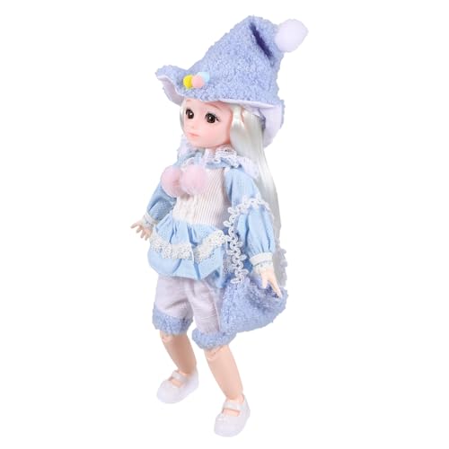 Toyvian 1 Satz Mini-bjd-Puppe Kleid Realistisch Erste Mädchen Puppe Süße Puppe Kunststoff Sky-Blue von Toyvian