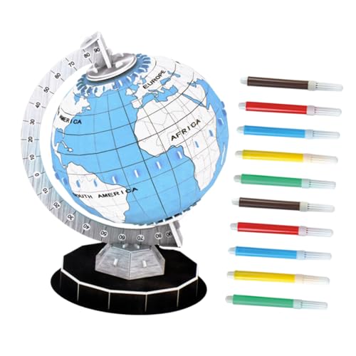 Toyvian Interaktives 901 Erdkugel-Puzzle Für Jungen Und Mädchen Lernspielzeug Farbe Inklusive 3D-Puzzle Für Jungen Und Mädchen von Toyvian