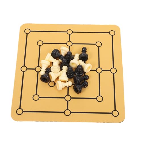 Toyvian Tragbares Set Großes Schachbrett Neun Herren Familienunterhaltung Tischspiel Party Set Home Fun von Toyvian