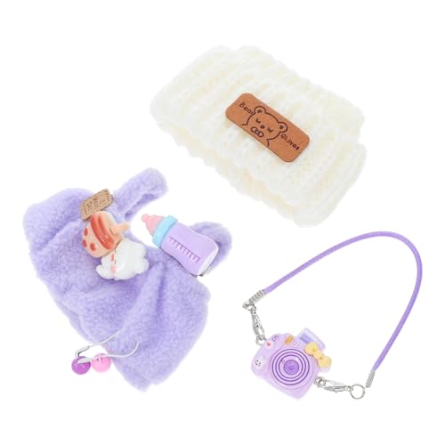 Toyvian Puppenoutfits Mit Baseballkappe Und Overall Set Für Stofftiere Und Puppenhaus-Dekoration Fotorequisiten Und Sammler-Outfits Für Plüschpuppen von Toyvian