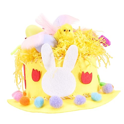 Toyvian 1 Satz Osterhasenmütze Eierfärbeset bastelmaterialien selber machen Hut selber machen easter decoration Ostern Geschenkidee Ostern Kopfbedeckungsmaterial Hutset für Vlies von Toyvian