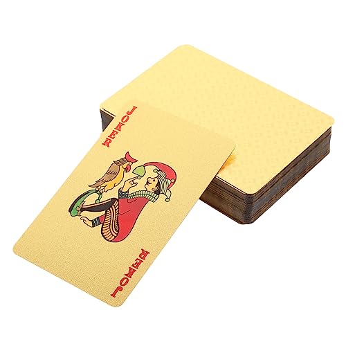 Toyvian Unterhaltsame Pokerkarten Pokerset Goldfolie Pokerkarten Spielzeug Für Partys Tischspiele 1 Set von Toyvian