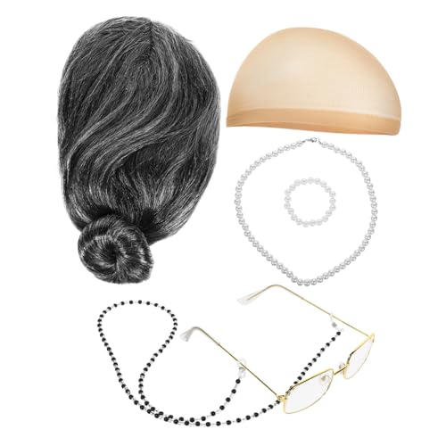Toyvian 1 Satz Perücken für Kostümpartys Alte Frauen Perücke Cosplay Kostüm Zubehör für Halloween Karneval Bühnenaufführungen Leicht Bequem Verarbeitung von Toyvian