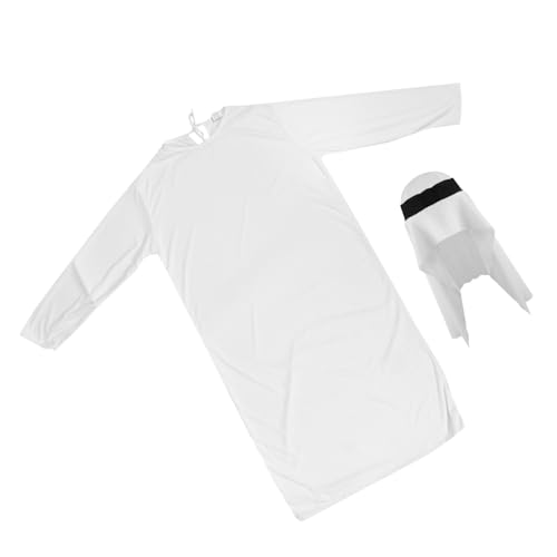 Toyvian 1 Satz Prince's Clothing Das Kostüm Scheich Kostüm Schal Männer Halloween-kostüme Männer Gewand Aus Dem Nahen Osten Halloween -kostüm Arabische Nächte Dekorationen Polyester Weiß von Toyvian