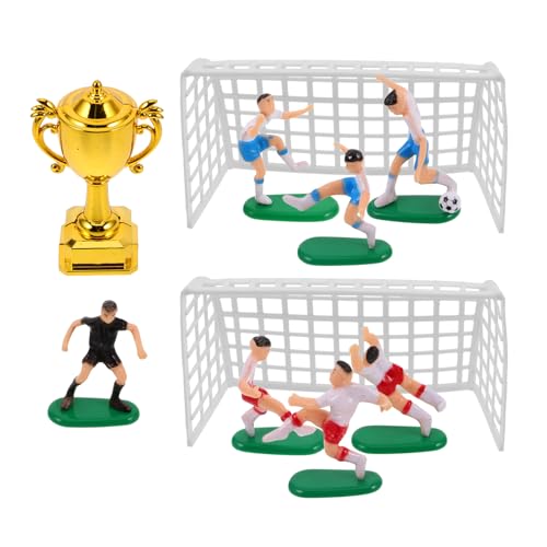 Toyvian Mini-fußballspieler-trophäe Aus Kunststoff Für Puppenhaus Fußball-Themen-kuchendekoration Auszeichnung Spielzeug Modell Sport-Party-zubehör von Toyvian