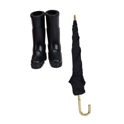 Toyvian 1 Satz Puppenhaus Miniatur-Regenschuhe Regenschirm Puppendekorationen Miniaturschirm Miniatur-Regenschirm- Micro-Szene Regenschirm Miniaturfigur Stiefel Stoff Black Toyvian 1 Satz Puppenhaus Miniatur-Regenschuhe Regenschirm Puppendekorationen Miniaturschirm Miniatur-Regenschirm- Micro-Szene Regenschirm Miniaturfigur Stiefel Stoff Black von Toyvian