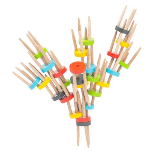 Toyvian 1 Satz Puzzle-Balance-Bausteine Gleichgewichtsstuhl Balance-Spiel zappeln matschig Toys hühner Kid Toys Bildungsspielzeug Eltern- -Spiel Buche von Toyvian