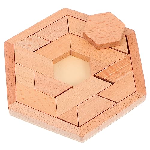 Toyvian 1 Satz Puzzle-Bausteine Tangram entwicklung kinderpuzzle Kinderlogikspiel Sechseck-Puzzle Rätsel zum frühen Lernen Umweltfreundliche Farbe auf Wasserbasis von Toyvian