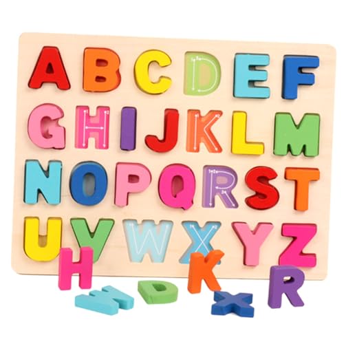 Toyvian 1 Satz Puzzles Aus Holz Alphabet -Puzzle Zahlenrätsel Mathematische Rätsel Bambus von Toyvian