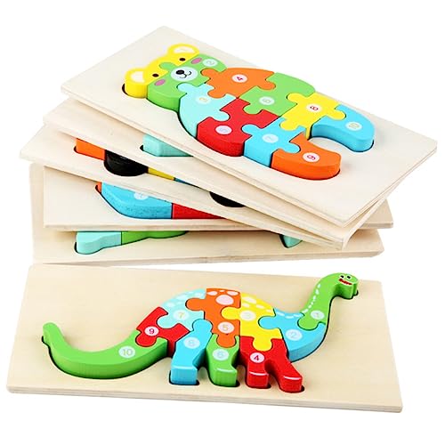 Toyvian Lernspielzeug 1 Satz Spielzeug Rätsel Cartoon Holzpuzzles Puzzles aus Holz Puzzlebrett aus Holz Schnalle Kind Bambus Puzzle Für Kinder von Toyvian