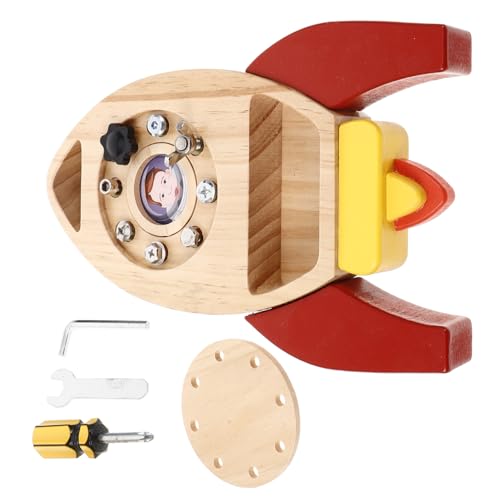 Toyvian 1 Satz Raketen-fotorahmen Schraubendreher- Haushalt Beschäftigt Vorstand Hölzernes Beschäftigtes Brett Kinderzubehör Cartoon- Versorgen Eisen von Toyvian