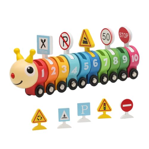 Toyvian Lernspielzeug Für Kleinkinder Kinder Holzeisenbahn-Set Zahlen-lernspielzeug-Set von Toyvian
