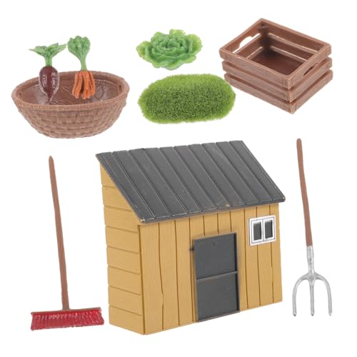 Toyvian 1 Satz Requisiten für die Mini-Gartenlandschaft Farm für Farm Dekoration Zubehör Miniatur Figuren Mini- -Bauernhof- lustiges Bauernhausmodell Plastik von Toyvian