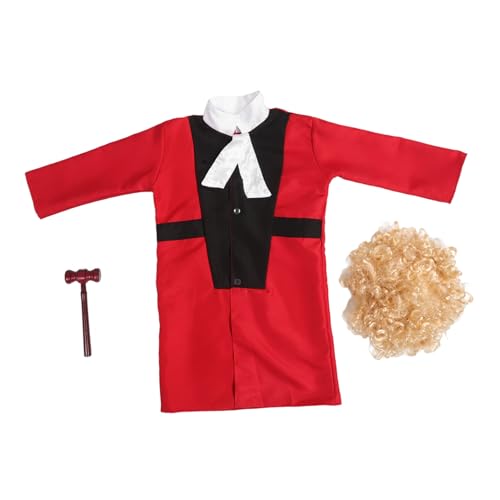 Toyvian 1 Satz Richterkostüm Richterperücke Richterhammer Gerichtsverkleidung Bühnenoutfit für Richterrobe Richter Perücke Anwalt Kostüm für Plastik Toyvian 1 Satz Richterkostüm Richterperücke Richterhammer Gerichtsverkleidung Bühnenoutfit für Richterrobe Richter Perücke Anwalt Kostüm für Plastik von Toyvian