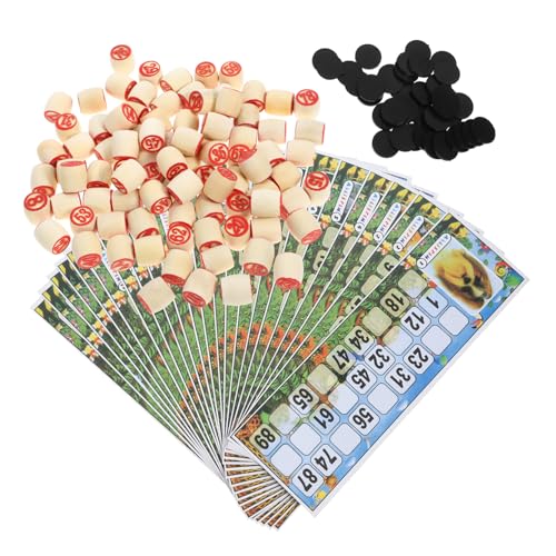 Toyvian 1 Satz Russisches Lotto Brettspiel Set aus Holz Familienspiel für Partys mit Bingo Karten und Nummerierten Spielfiguren für Erwachsene und Ab Jahren Interaktive Unterhaltung für von Toyvian