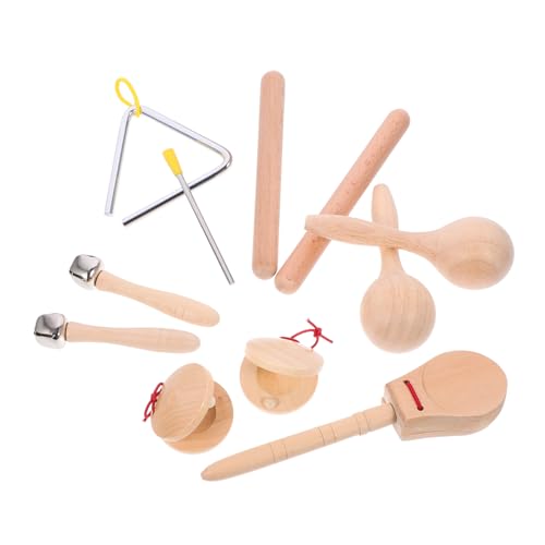 Toyvian Pädagogische Schlaginstrumente Aus Holz Für Kleinkinder Jungen Und Mädchen Musikspielzeug Glocke Kastagnette 1–3 Jahre von Toyvian