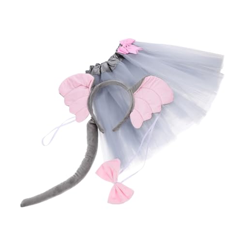 Toyvian 1 Satz Set Kostüm Set Halloween Tierkostüm mit Elefantenohren und Grauem Tutu für Kreative Geburtstagsfeiern und Feste von Toyvian